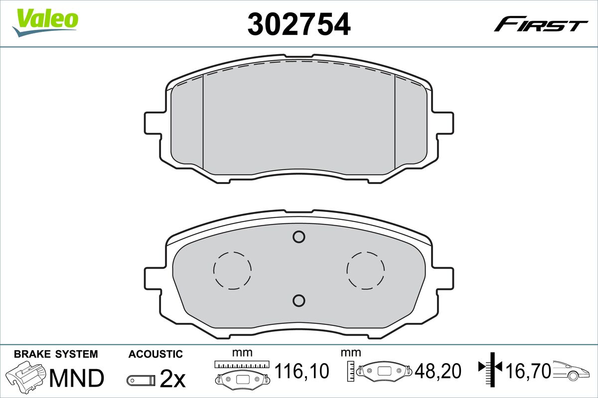 Set placute frana,frana disc 302754 VALEO